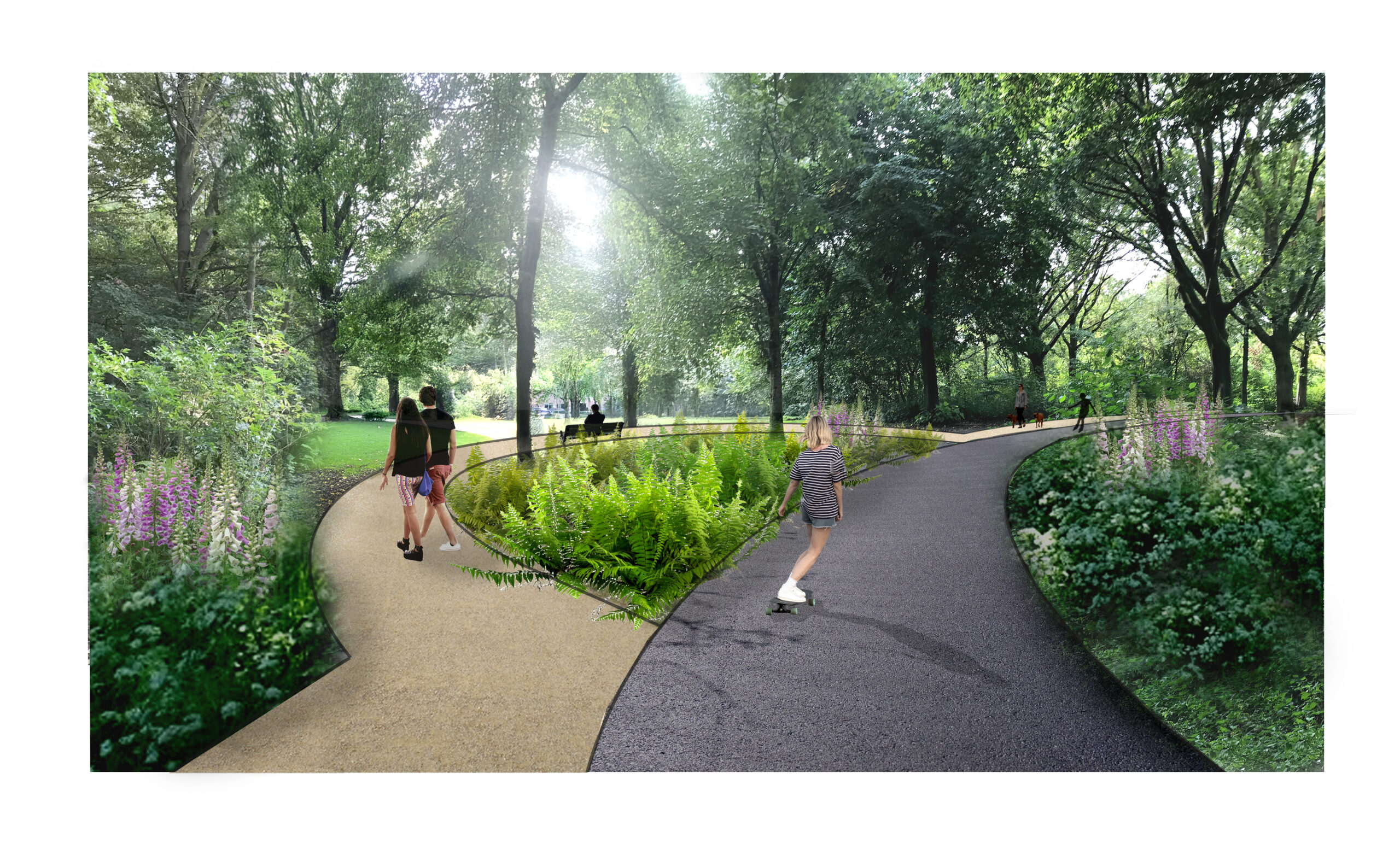 Visualisatie Noorderlijk bosdeel Recreatielint 2025