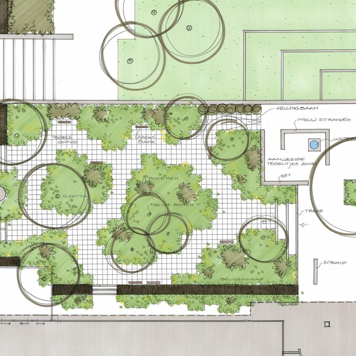 Ontwerptekening Provinciehuis Zwolle High Ress